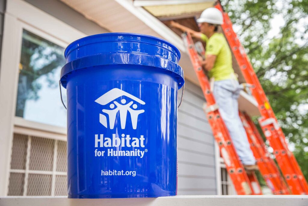 habitat for humanity blue bucket