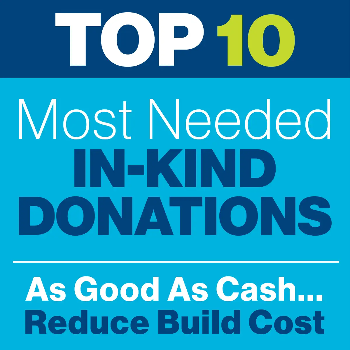 Most-Needed In-Kind Donations