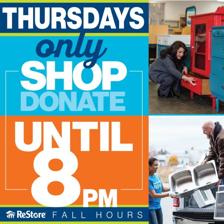 Shop and Donate Until 8pm Thursdays Only